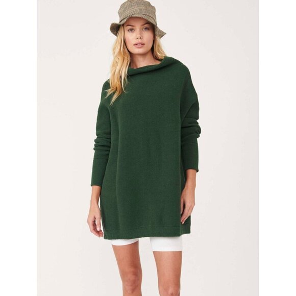 FREE PEOPLE Ottoman Slouchy Tunic Sweater Dress in Aged Pine Size Large - Picture 2 of 10